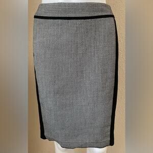 White House Black Market | Womens Black Gray Houndstooth Pencil Career Skirt | 0